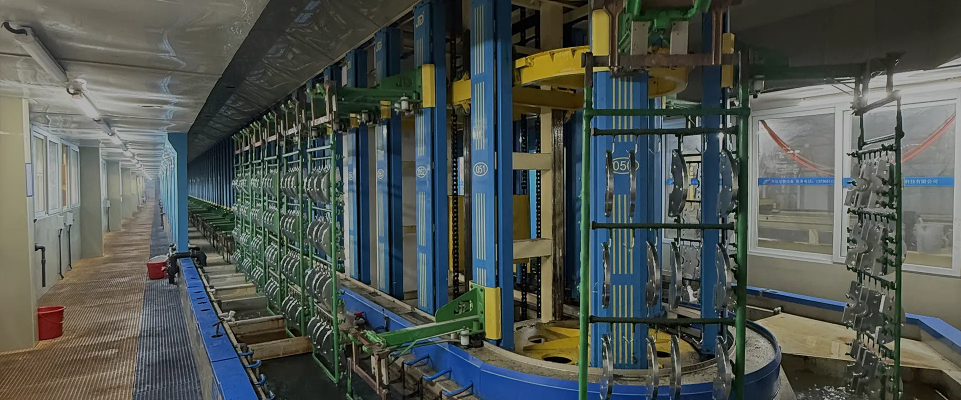 Linha de revestimento de barril de pórtico para fixadores e galvanoplastia de PCB